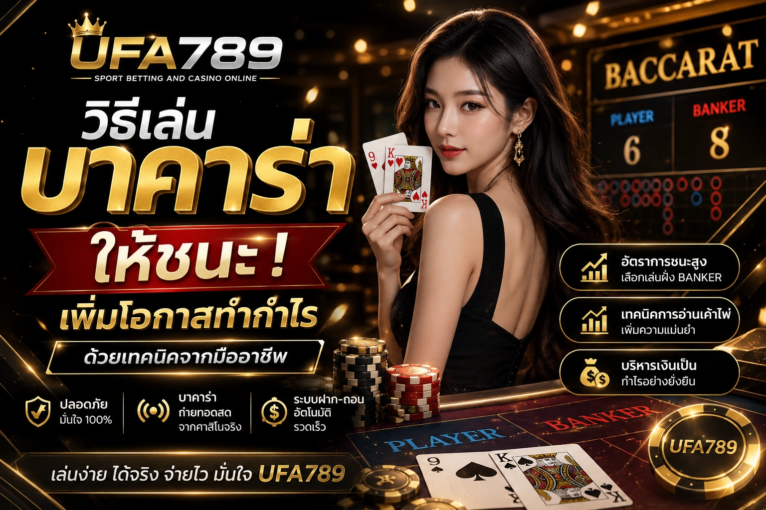 วิธีเล่นบาคาร่าให้ชนะ เพิ่มโอกาสทำกำไรกับ UFA789